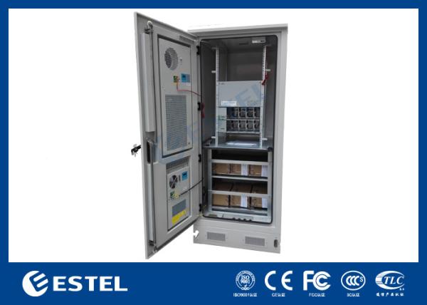 Armário de energia exterior impermeável de aço galvanizado com retificador de bateria / compartimento de equipamentos