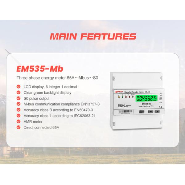 EM535-Mb 3*230/400V 5 65 A Three Phase Electronic Energy Meter for Energy Management