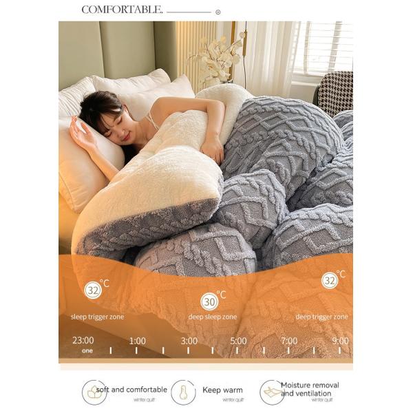 Customized Color Thickened Warm Lamb Fleece Quilt for Sustainable Chemical Fiber Quilt