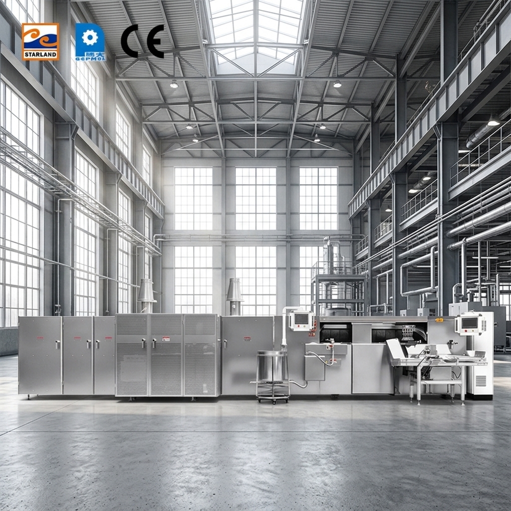 Automatic Egg Roll Production Line Featuring Automatic Waffle Roll Production Line To Enhance Production Efficiency
