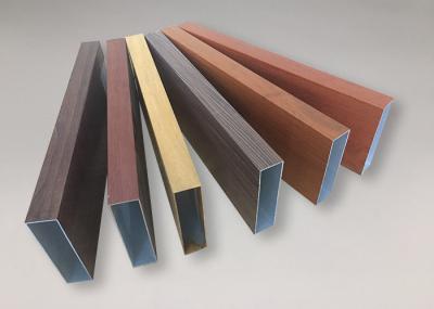 Wood Color Extruded Aluminum Pipe Rectangular Aluminium Extrusion Tube