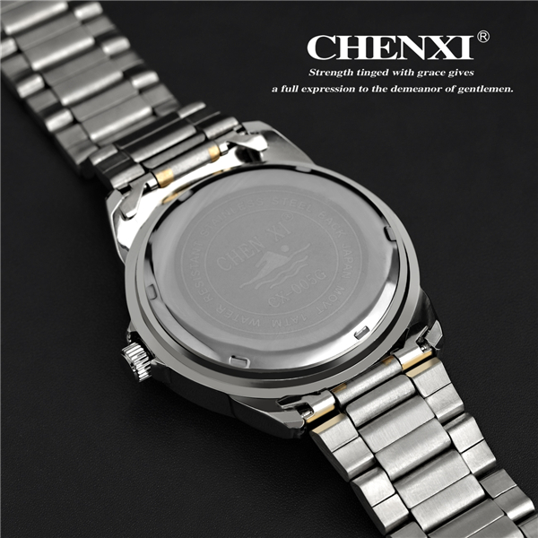 2015 New Fashion Two Tone Color Gold 005D7D Japan Quartz Movt Stainless Steel Watches Man