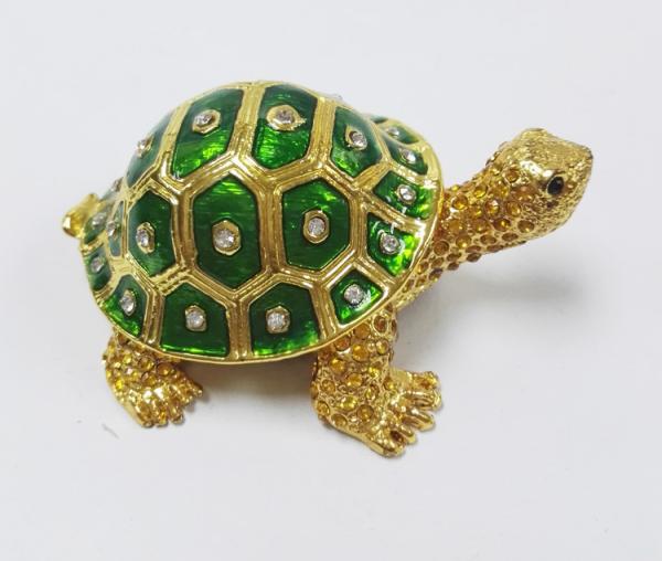 gold plated metal double turtle trinket jewelry box good quality turtle trinket jewelry box