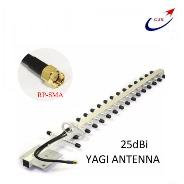 Directional Cell Phone Signal Booster Amplifier Modem RG58 5 Feet Cable 4G LTE 25dbi YagiRP SMA Male Antenna