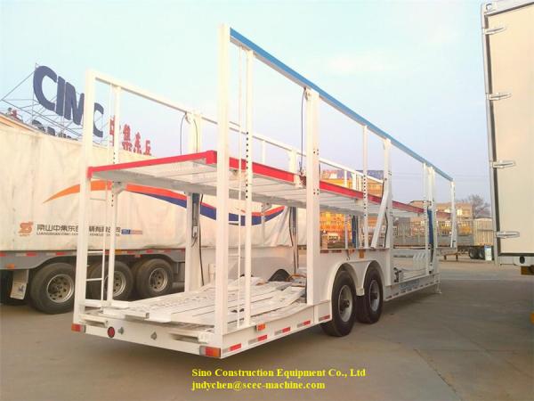 2 Axles Car Carrier Transport Semi Trailer Double Layers Carry 8 Units Vehicle