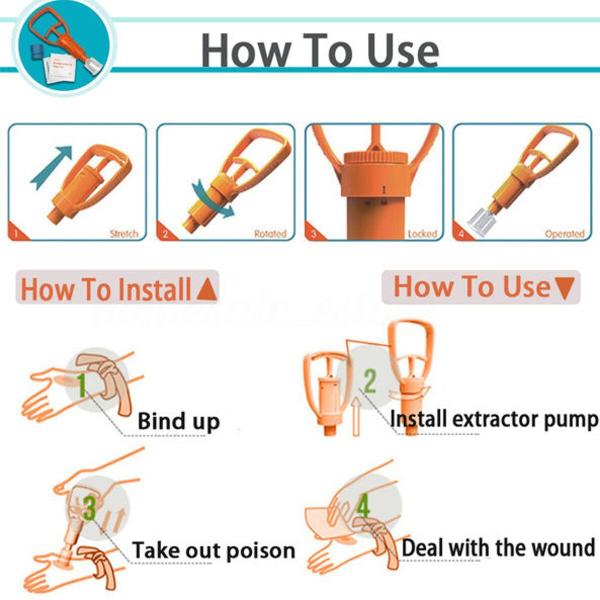 Venom Extractor for insect snake bite Bee sting poison extractor Pump outdoor first aid kit