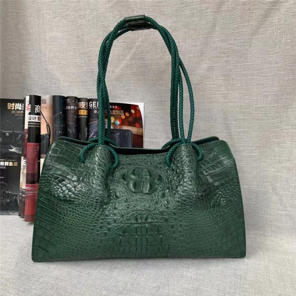 Genuine Alligator Leather Lady Large Totes Exotic Crocodile Skin Female Top-handle Handbag Women Single Shoulder Bag