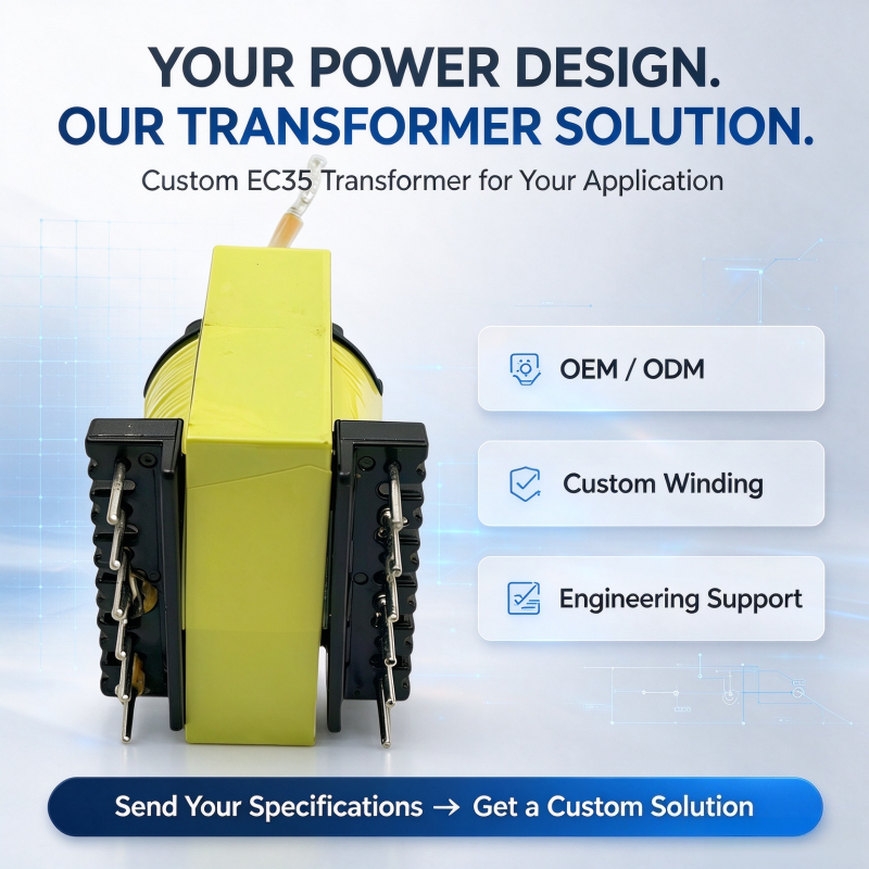 EC35 High Frequency Power Supply Transformer with Ferrite Core for Step-Up Step-Down Conversion and Electrical Isolation