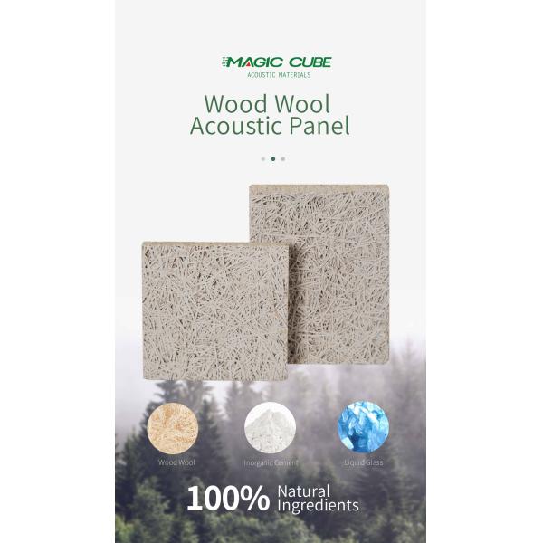15 мм/ 20 мм/ 25 мм/ 35 мм деревянная шерсть и цементные акустические панели для поглощения звука