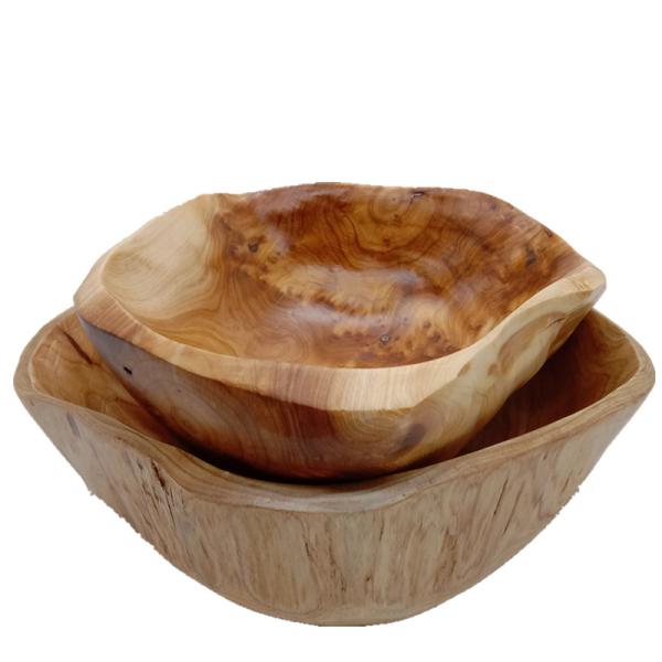 Antique Wooden Cooking Utensils Custom Logo Salad Cooking Cedar Wood Bowl