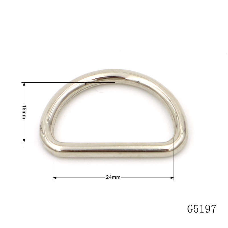 Zinc Alloy Bag Hardware D Buckle 24mm Collar Strap Metal D Ring