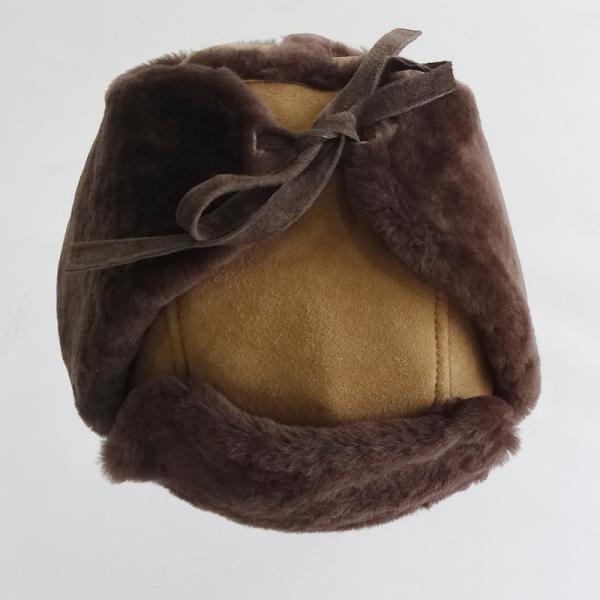 Promotional cheap warm double face sheepskin trapper baby winter hat