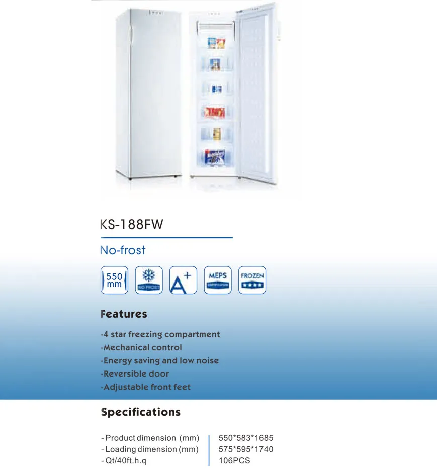 Small Portable Upright Freezer Single Door Deforst Refrigerator Bd-120