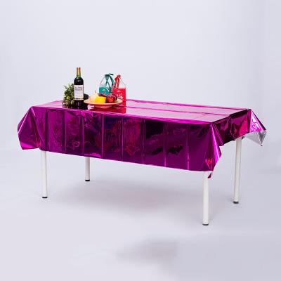 PET Aluminum Foil Table Cover Waterproof Foil Tablecloth Rose