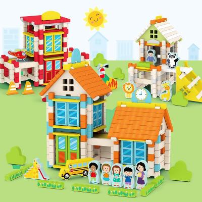 Children Learning Toys Building Block Educational Diy Mortise and Tenon Building Blocks Montessori Kids Stacking Wooden Toy