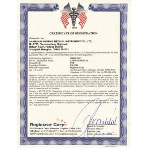 Shanghai huifeng medical instrument co., ltd Certificaciones