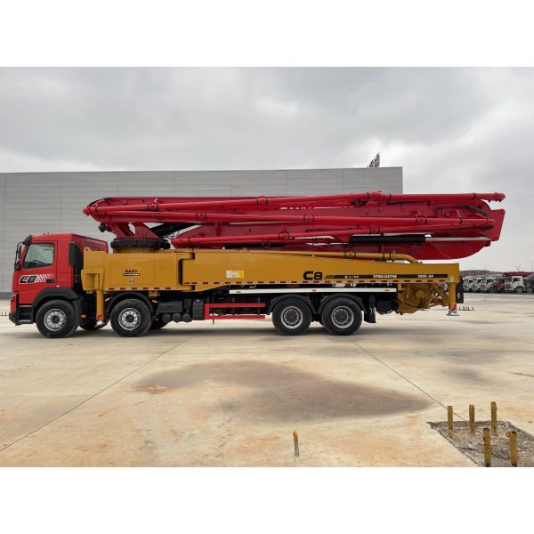Sany 56M Concrete Pump Truck with 5-Section Z-Type Boom and 180 m³/h Output on Volvo Chassis
