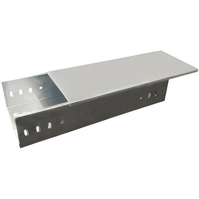 Wall Mount Solid Bottom Type Cable Tray Silver Suitable For Various Environments