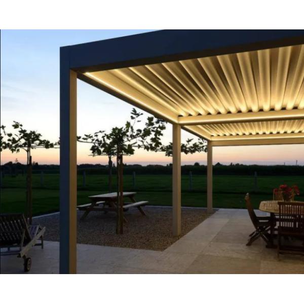 Pergola électrique à support incurvé Gazebo rétractable Pergola électrique en aluminium bioclimatique