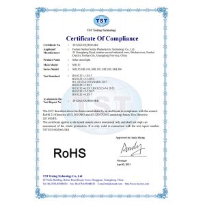 Foshan Nanhai Senhu Photoelectric Technology Co., Ltd. Certifications