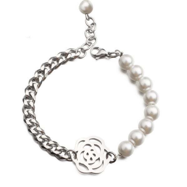 String pearl bracelet women's hollowed out rose small accessories fashion black agate beaded necklace Yiwu wholesale