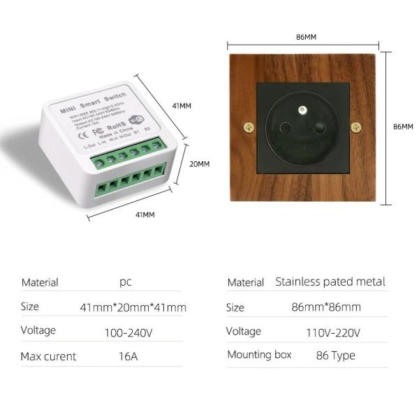 250v Electrical Switch Panel Timing Schedule Voice Control