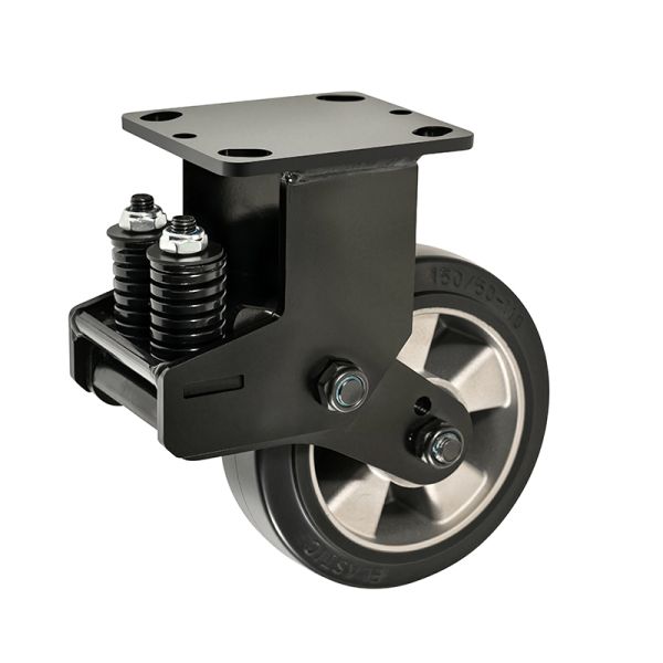 High Elastic  Rubber Aluminum Core Wheel Non-marking  Heavy Duty  Industrial Caster Load Capacity 80 Kg To 700kg