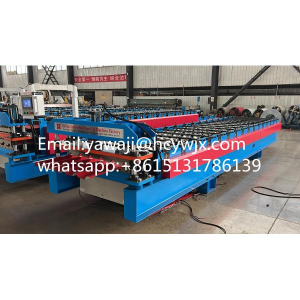 Máquinas de formación de rodillos de techo de alta velocidad de forma trapezoidal tipo de costilla metálica modelo de venta caliente en el mercado de Brasil