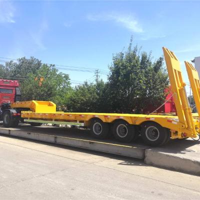 Detachable Gooseneck Low bed Semi Trailers with Slope for Excavators Bulldozers