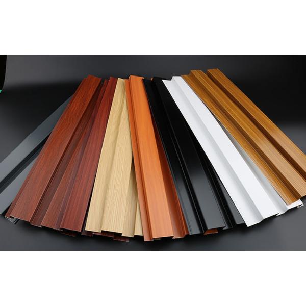 House Interior Wood Grain Aluminium Alloy Profile Fluted Wall 3d Ceiling Panels