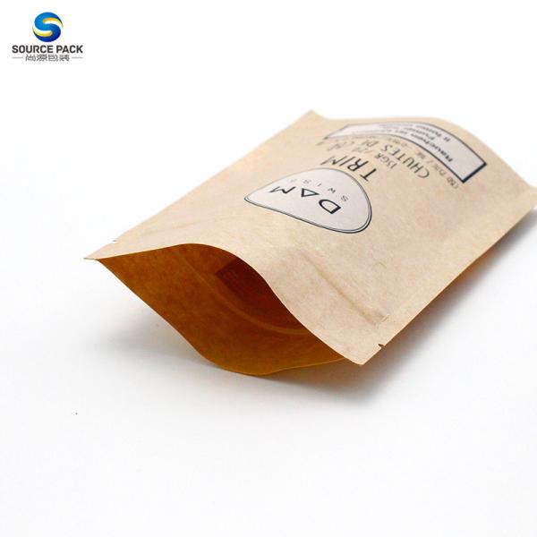 Biodegradable Custom Weed Packaging Kraft Paper Stand Up Pouch