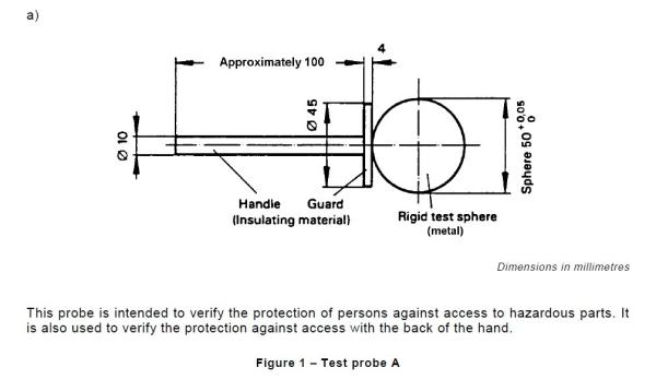 Test Sphere Probe A HT-I01 For Anti-Electric Shock Test