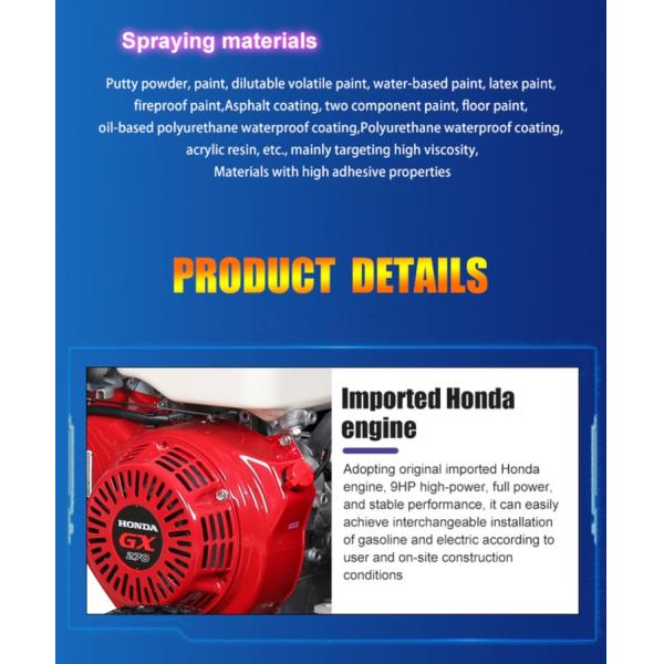 High Pressure Waterproof Coating Spray Machine Hydraulic Paint Machine Sprayer