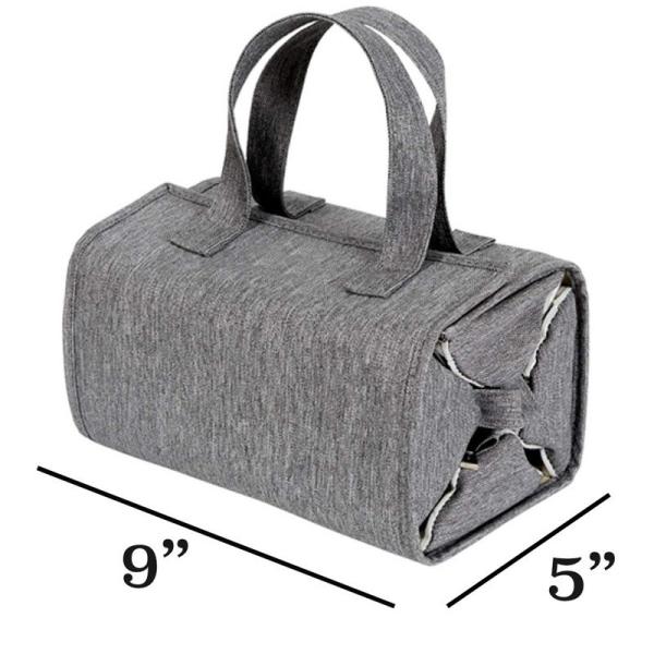 Zipper Closure Hanging Roll-up Makeup Bag Travel Toiletries Kit Organizer for Women