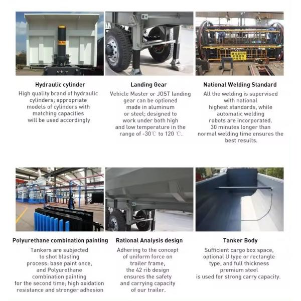 008 3 Axles 50ton Tipper Semi Dump Trailers with One Years After-sales Service 008
