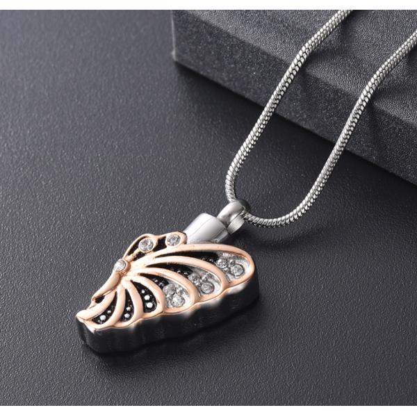Stainless Steel Necklace with Beautiful Butterfly Design Funeral Keepsake Jewelry
