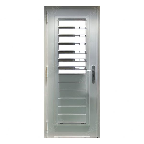 White Aluminum Framed Storm Aluminium Swing Door Exterior Glass Louver Door Designs for Caribbean Villa House