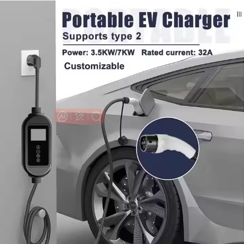 Cargador de vehículos eléctricos portátil GBT 3.5KW 16A 110V-240V Negro