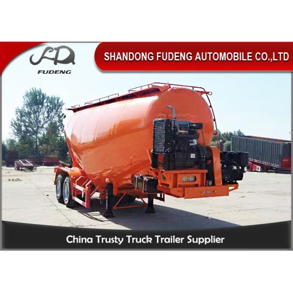 Payload 25 - 35 cbm Steel Cement Tanker Truck Mechanical / Air Suspension double axles