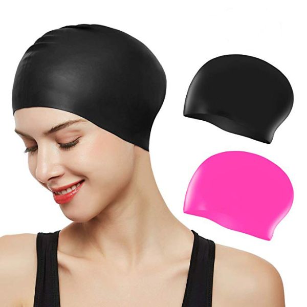 Customizable Logo Silicone Swimming Cap For Long Hair Non Slip Design For