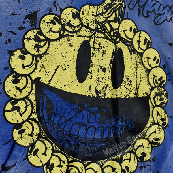 Custom Logo Screen Print Hoodie Heavyweight Acid Wash Hoodie Casual Loose Pocket