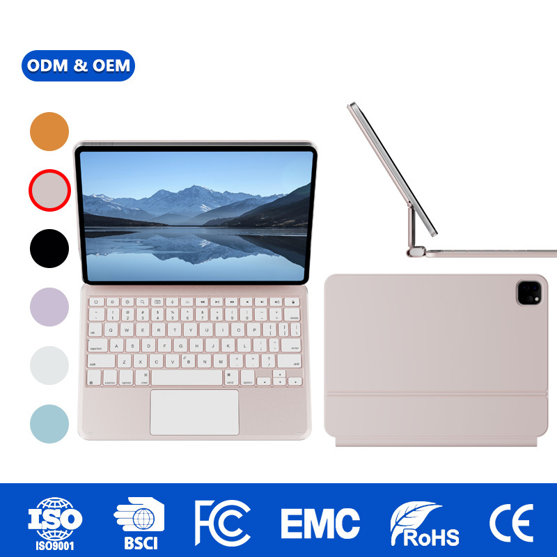 Aluminum Alloy Magnetic Wireless Keyboard for iPad 10th 10.9 with  135° Adjustable Stand Ultra-Thin Waterproof Keyboard Case