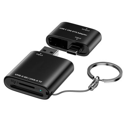UHS-II lecteur de carte SD TF avec adaptateur USB C à USB A OTG