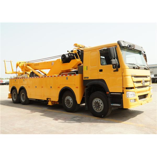 HOWO 12 Wheeler 50 Ton Tow Truck , 360 Degree Rotating Flatbed Tow Truck