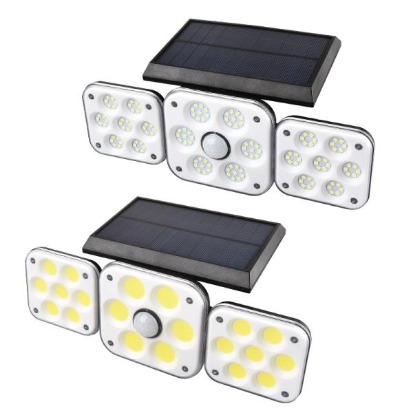 Warm White 3500K 138COB Solar Motion Sensor Wall Light For Street