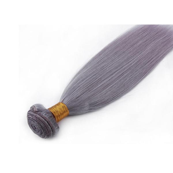 Customized Purple Grey Hair Silk Straight 100% Human Hair Can be flat ironed