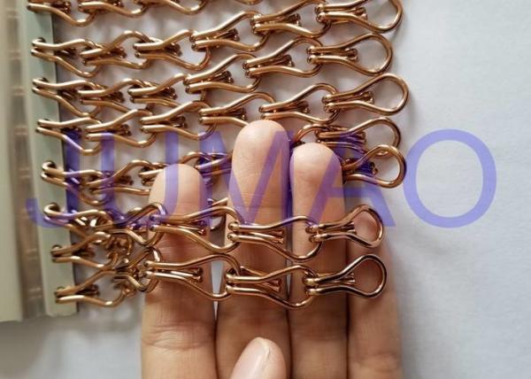 Bended Track Metal Chain Link Curtains Hotel 4m * 6m Size Space Divider