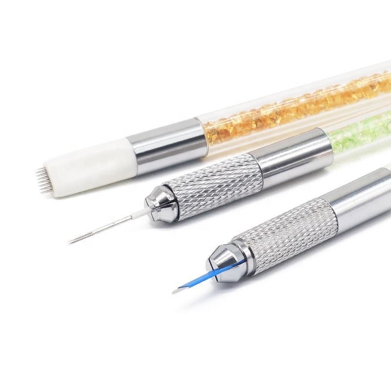 Макияж брови Microblading кристаллической ручки татуировки Microblading двойной возглавленный постоянный