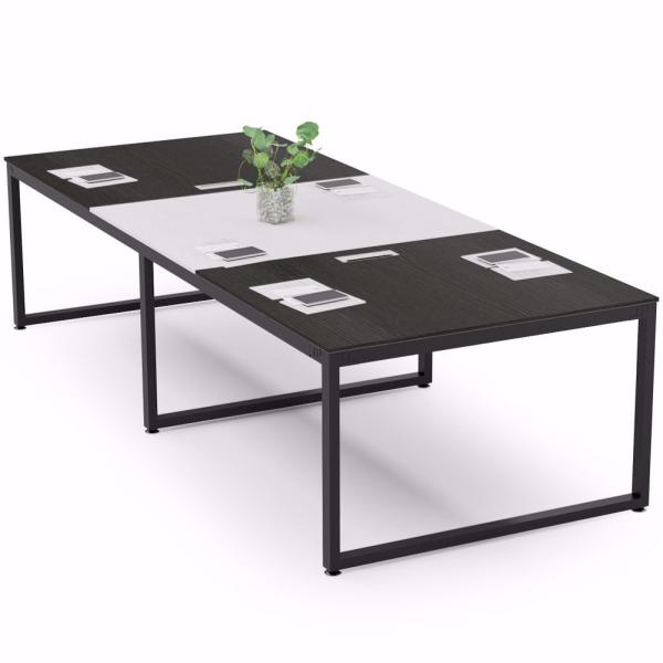 8ft Traditional Design Metal Meeting Room Table and Chairs Set for Small SOHO Office