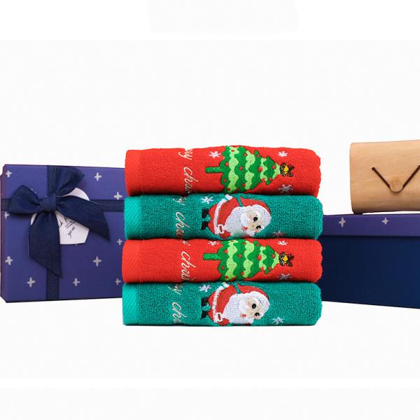 Рождественское вышитое полотенце для рук 100% хлопчатобумажные полотенца для ванны в подарочной коробке для всех